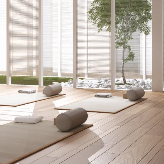 Yoga and meditation room, representative of the meditation centre at The Trilight Kokapet