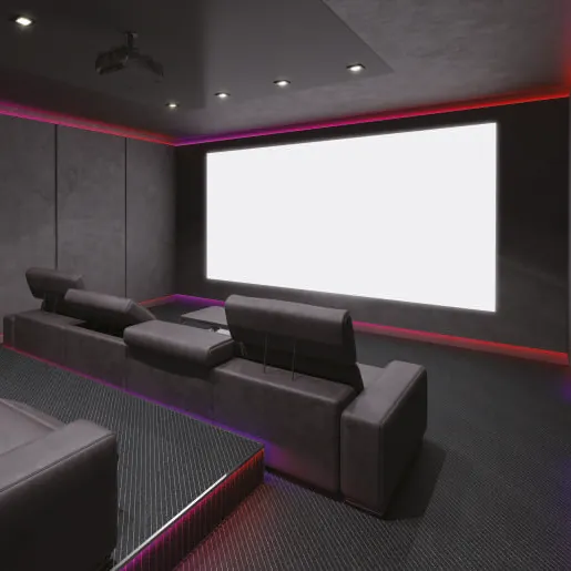 Private screening room, representative of the mini theatre at The Trilight Kokapet